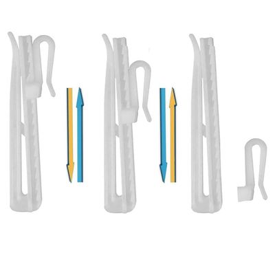 Ailejia 30 Pcs Plastic Adjustable Hooks - Depth Pleat Drapery Hooks for Window, Door and Shower Curtains (White)
