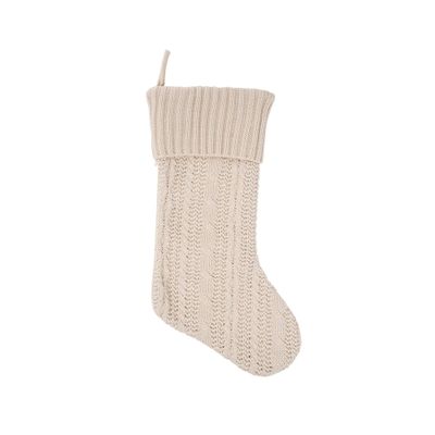C&F Decorative Knitted White 11 x 20 Polyester Holiday Stocking