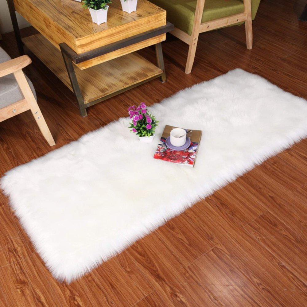 Super Soft Indoor Modern Shag Area Rug, Non-Slip Plush Furry Fur Rugs, Shaggy Rug for Kids Baby Room, Fluffy Floor Carpet, Nursery Decor Mats, Shag Christmas Rug 1'3x1'3