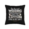 2nd Wedding Anniversary Gift Is Cotton Design Throw Pillow view 1