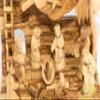 Generic Wooden Nativity Set for Christmas Made of Olive Wood in The Holy Land - 13 Piece Nativity Scene with Music Box - Christmas Tree Decoration view 3