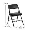 EMMA + OLIVER 4 Pack Curved Triple Braced Black Vinyl Metal Folding Chair view 2