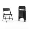 EMMA + OLIVER 4 Pack Curved Triple Braced Black Vinyl Metal Folding Chair view 3