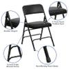 EMMA + OLIVER 4 Pack Curved Triple Braced Black Vinyl Metal Folding Chair view 4