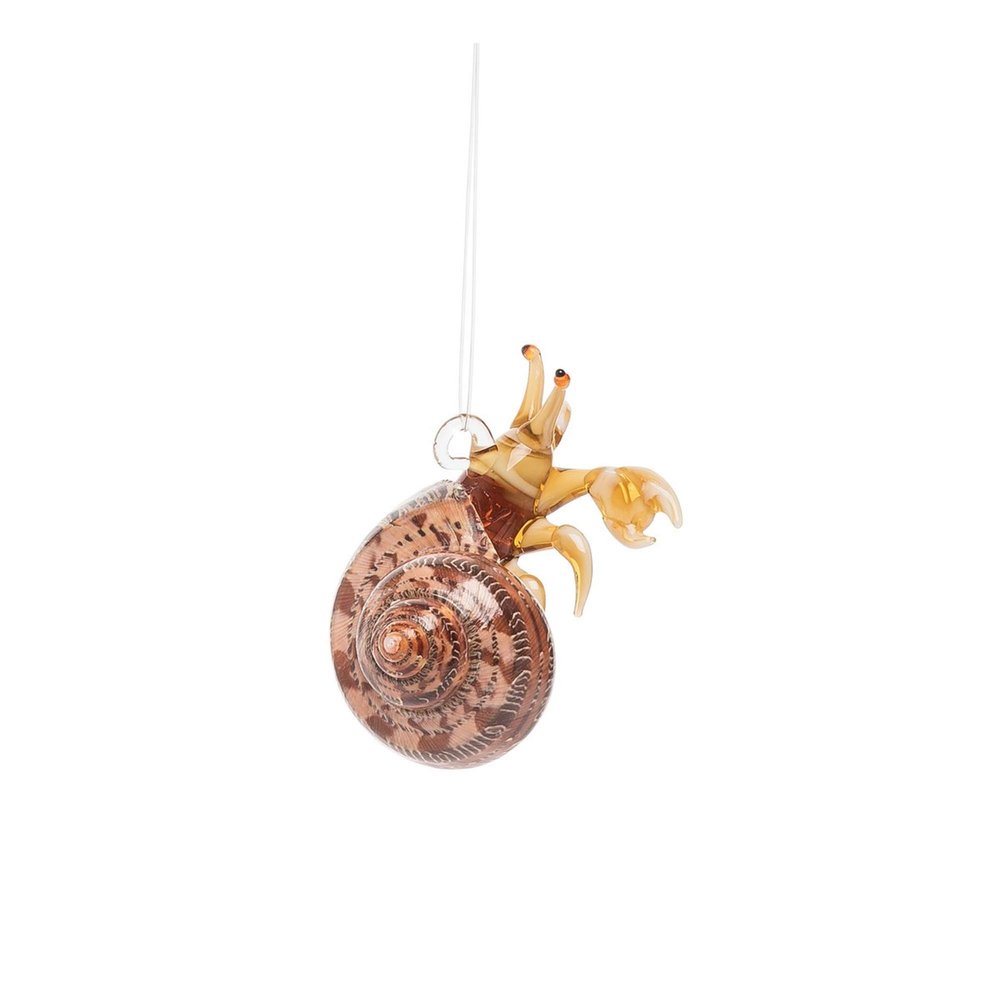 C&F Hermit Crab Tan 3.15 x 2.95 Glass Decorative Hanging Ornament