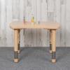EMMA + OLIVER 21.875" W x 26.625" L Natural Plastic Adjustable Activity Table-School Table for 4 view 1