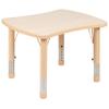 EMMA + OLIVER 21.875" W x 26.625" L Natural Plastic Adjustable Activity Table-School Table for 4 view 3