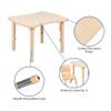 EMMA + OLIVER 21.875" W x 26.625" L Natural Plastic Adjustable Activity Table-School Table for 4 view 4