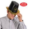 Beistle 12 Piece Durable Cardstock Paper Elegant Hello New Years Eve Top Hats HNY Party Favors, NYE Supplies, Headwear Photo Booth Props, One Size, Gold/Black view 2