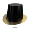 Beistle 12 Piece Durable Cardstock Paper Elegant Hello New Years Eve Top Hats HNY Party Favors, NYE Supplies, Headwear Photo Booth Props, One Size, Gold/Black view 3