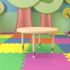 EMMA + OLIVER 33" Round Natural Plastic Height Adjustable Activity Table - School Table for 4 view 1