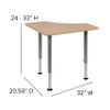 EMMA + OLIVER Triangular Natural Collaborative Adjustable Student Desk - Home and Classroom view 2