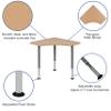 EMMA + OLIVER Triangular Natural Collaborative Adjustable Student Desk - Home and Classroom view 4