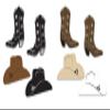 Beistle 8 Piece Paper Cowboy Hat and Boot Silhouette Western Theme Cut Outs Wild West Birthday Party Decorations, Brown/Dark Brown/Silver, 12.75" x 11.5" & 8" x 16" view 1