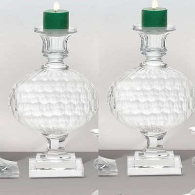 Set of 2 Glass Candle Holder (JJ002HN)