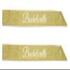 Beistle Bachelorette Sash, 32.5" x 3.5", Gold/White view 1