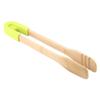 Omabeta Reusable Kitchen Tongs,Barbecue Tongs, BBQ Clip Heat Wooden With Anti-slip Silicone Handle Cooking BBQ Serving For BBQ, Salad, Ice, Oven (Square (green)) view 1