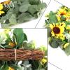 RTWAY Artificial Sunflower Swag, Decorative Flower Swag with Green Leaves, Wedding Arch Decor Fake Floral Wreath, Sunflower Swag Garland for Home Front Door Wall Decor view 2