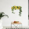 RTWAY Artificial Sunflower Swag, Decorative Flower Swag with Green Leaves, Wedding Arch Decor Fake Floral Wreath, Sunflower Swag Garland for Home Front Door Wall Decor view 4