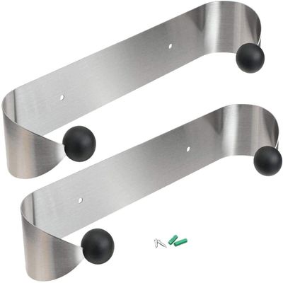 KUAFU Pair Paper Towel Holder for Kitchen Stainless Steel Rack Under Cabinet- 2 Packages