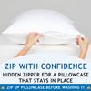 Pillow Cases - 100% Viscose Derived from Bamboo - Cooling Pillowcase - Standard Size, Gray, Set of 2 Zippered - for Hot Sleepers - Soft Pillow Covers - by Vegan Silk view 3