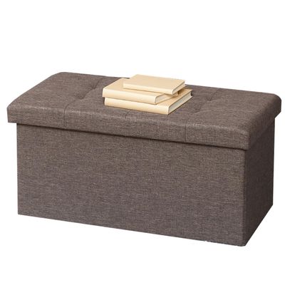Fujiboeki 86140 Storage Bench, Storage Box, Width 23.6 x Depth 11.8 x Height 11.8 inches (60 x 30 x 30 cm), Charcoal Ottoman, Load Capacity 176.4 lbs (80 kg), Foldable, Box Stool, Hunt