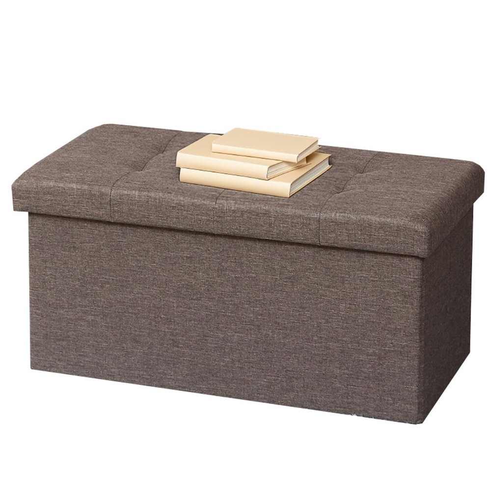 Fujiboeki 86140 Storage Bench, Storage Box, Width 23.6 x Depth 11.8 x Height 11.8 inches (60 x 30 x 30 cm), Charcoal Ottoman, Load Capacity 176.4 lbs (80 kg), Foldable, Box Stool, Hunt