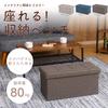 Fujiboeki 86140 Storage Bench, Storage Box, Width 23.6 x Depth 11.8 x Height 11.8 inches (60 x 30 x 30 cm), Charcoal Ottoman, Load Capacity 176.4 lbs (80 kg), Foldable, Box Stool, Hunt view 3