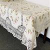 100% Cotton Crochet Lace with Ribbon Embroidered Linen Tablecloth (68X86 OB.) view 2