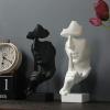 aboxoo Thinker Statue, Silence is Gold Abstract Art Figurine, Modern Home Resin Sculptures Decorative Objects Piano Desktop Decor for Creative Room Home, Office Study Decor (Black) view 2