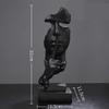 aboxoo Thinker Statue, Silence is Gold Abstract Art Figurine, Modern Home Resin Sculptures Decorative Objects Piano Desktop Decor for Creative Room Home, Office Study Decor (Black) view 3