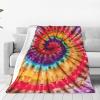 BLUBLU Tie Dye Colorful Rainbow Flannel Fleece Bed Blanket Throw Blanket Lightweight Cozy Plush Blanket for Bedroom Living Rooms Sofa Couch 80"x60" view 2