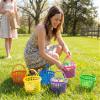 Eternity sky 18PCS Easter Small Plastic Baskets with Handles Bulk, 70g Faux Grass Confetti Strips Accessories Filler Stuffers for Spring Decorations Party Supplies Favors view 2
