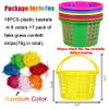 Eternity sky 18PCS Easter Small Plastic Baskets with Handles Bulk, 70g Faux Grass Confetti Strips Accessories Filler Stuffers for Spring Decorations Party Supplies Favors view 3