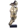 aboxoo Thinker Statue, Silence is Gold Abstract Art Figurine,Modern Home Resin Sculptures Decorative Objects,Table Top Decor for Livingroom Home Decor,Office Study Sculpture,Shh mask Statue(Gold) view 2