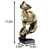 aboxoo Thinker Statue, Silence is Gold Abstract Art Figurine,Modern Home Resin Sculptures Decorative Objects,Table Top Decor for Livingroom Home Decor,Office Study Sculpture,Shh mask Statue(Gold) view 3