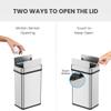 iTouchless 15 Liter / 4 Gallon Stainless Steel Wings Open Lid Sensor Bathroom Trash Can, Touchless Automatic Operation, Compact Design for Home, Office, Kitchen, Restroom, Bedroom view 3