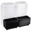 Cabilock 100pcs Sushi Trays with Lids Disposable Sushi Box Fruit Cake Carry Out Container Take Out Boxes for Cake Food Fruit Cupcake Bread Candy (Black) view 1