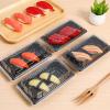 Cabilock 100pcs Sushi Trays with Lids Disposable Sushi Box Fruit Cake Carry Out Container Take Out Boxes for Cake Food Fruit Cupcake Bread Candy (Black) view 4
