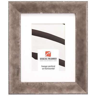 Craig Frames Patina 175, 20 x 27 Inch Picture Frame Matted to Display a 16 x 24 Inch Photo, Distressed Silver and Black