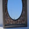 33" PUNCHED TIN MIRROR with Mexican talavera tile, hacienda style, handmade view 3