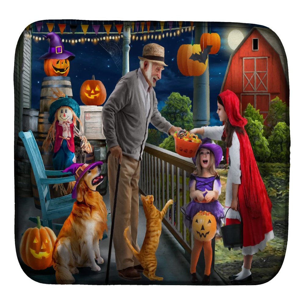 Caroline's Treasures PTW2072DDM Halloween at Grandpa's Golden Retriever Dish Drying Mat Absorbent Dish Drying Mat Pad for Kitchen Counter Dish Drainer Mat for Countertop, 14 x 21", Multicolor