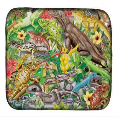 Caroline's Treasures PRS4047DDM Lizard Jungle Dish Drying Mat Absorbent Dish Drying Mat Pad for Kitchen Counter Dish Drainer Mat for Countertop, 14 x 21", Multicolor