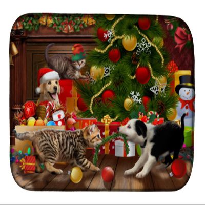 Caroline's Treasures PTW2076DDM Holiday A Little Christmas Fun Yellow Lab Dish Drying Mat Absorbent Dish Drying Mat Pad for Kitchen Counter Dish Drainer Mat for Countertop, 14 x 21", Multicolor