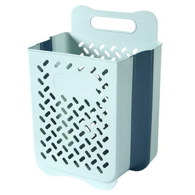 1pc Foldable Storage Basket Wall-mounted Laundry Organizer for Bathroom Design Space-saving for Clothes and Sundries