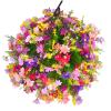 Outdoors and Home Silk Flowers Decoration Chain Hanging Basket Flowerpot Artificial Daisy Flower (Medium Basket) view 4