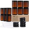 12 Pack, 8 OZ Dark Amber Candle Jars for Making Candle - Thick Glass Jars with 12 Metal & 12 Plastic Lids - Empty Round Food Storage Containers, Canning Jar For Spice, Liquid, Sample - Food Grade view 1