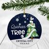 Quarantine Christmas Ornament 2022 - Funny Xmas Ornament Quaran Tree With Custom Name Crystal City Texas Ornament - Holiday Social Distancing Ornaments 3" Plastic view 1
