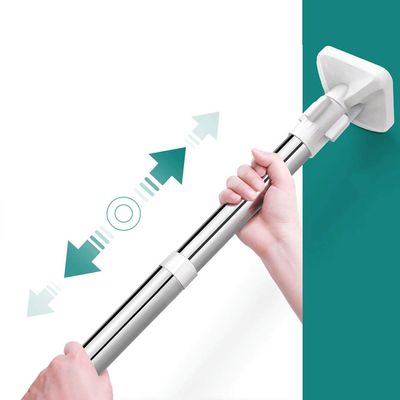 CXYGZLJ Square Foot Board Shower Curtain Pole 50-260cmStainless Steel Long Metal Tension Rod with No Drilling 24 Mm Pipe Diameter Suitable for Hanging Clothes, Towels, Shower Curtains, Etc Pull Rod