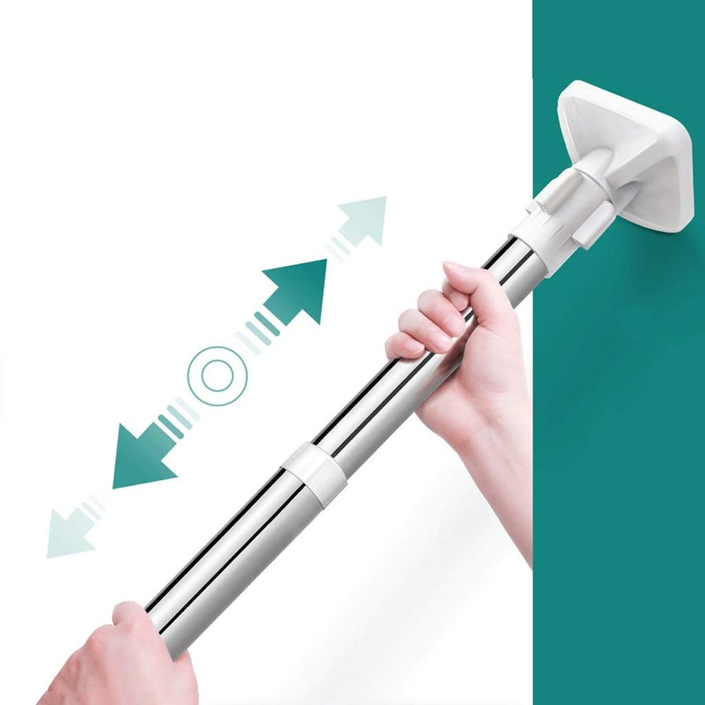 CXYGZLJ Square Foot Board Shower Curtain Pole 50-260cmStainless Steel Long Metal Tension Rod with No Drilling 24 Mm Pipe Diameter Suitable for Hanging Clothes, Towels, Shower Curtains, Etc Pull Rod